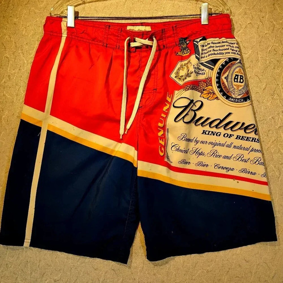 Budweiser Other - Budweiser VINTAGE Men's Swim Shorts Size  Medium